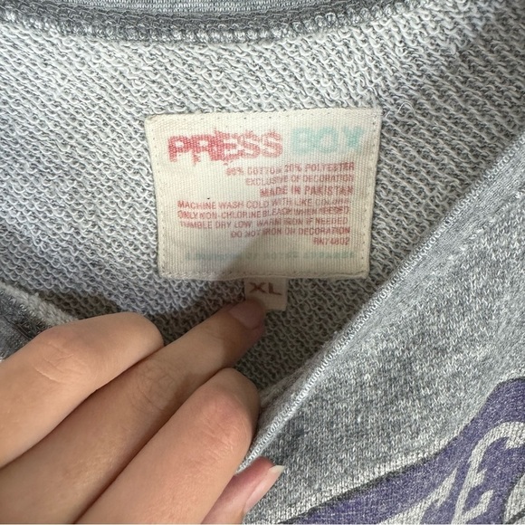 Press Box K-State Wildcats Gray Grey Crewneck Sweatshirt Y2k Retro - Picture 5 of 5